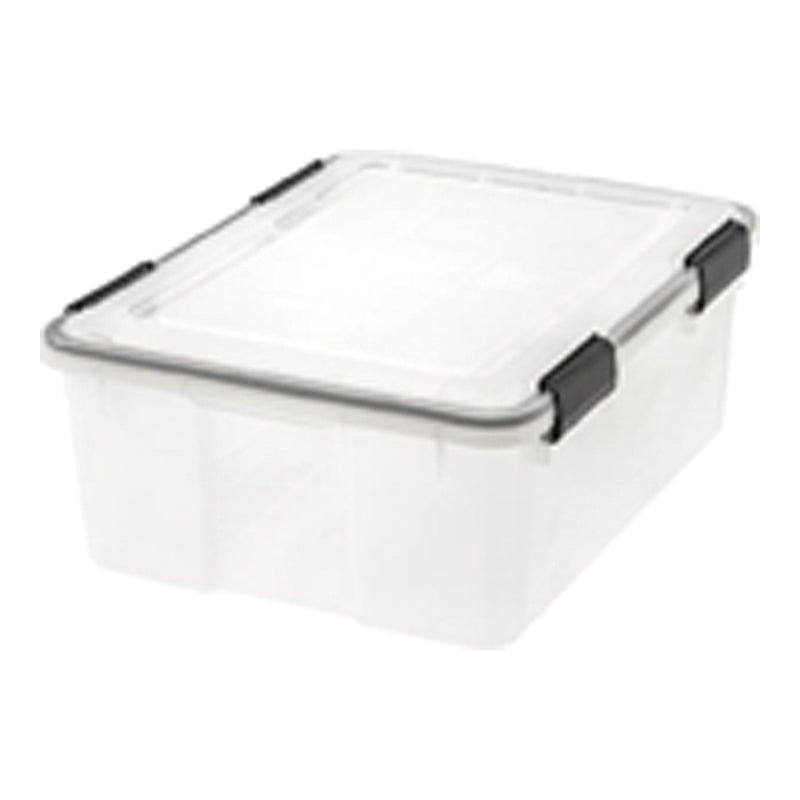 IRIS® WeatherPro™ 110400 Storage Box, 30 qt Capacity, 19.7 in L, 15-3/4 in W, 7-3/4 in H, Clear, Plastic