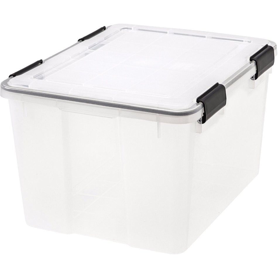 IRIS® WeatherPro™ 110450 Storage Box, 46 qt Capacity, 19.7 in L, 15-3/4 in W, 11-3/4 in H, Clear