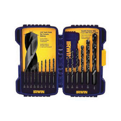 IRWIN® 314015 Drill Bit Set With Case®, 15 -Piece, HSS, Black Oxide