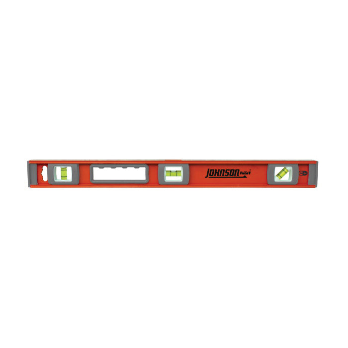 JOHNSON 1234-2400 I-Beam Level, 24 in L, 3 -Vial, Aluminum Housing, Magnetic