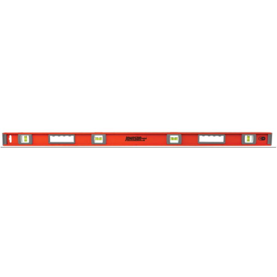 JOHNSON 1234-4800 I-Beam Level, 48 in L, 4 -Vial, Aluminum Housing, Magnetic