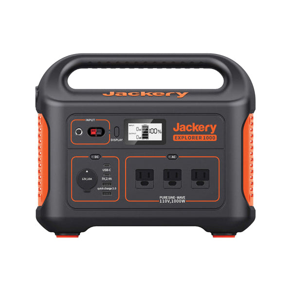 Jackery Explorer 1000 G1000A1000AH Portable Power Station, 110 V, 1000 W