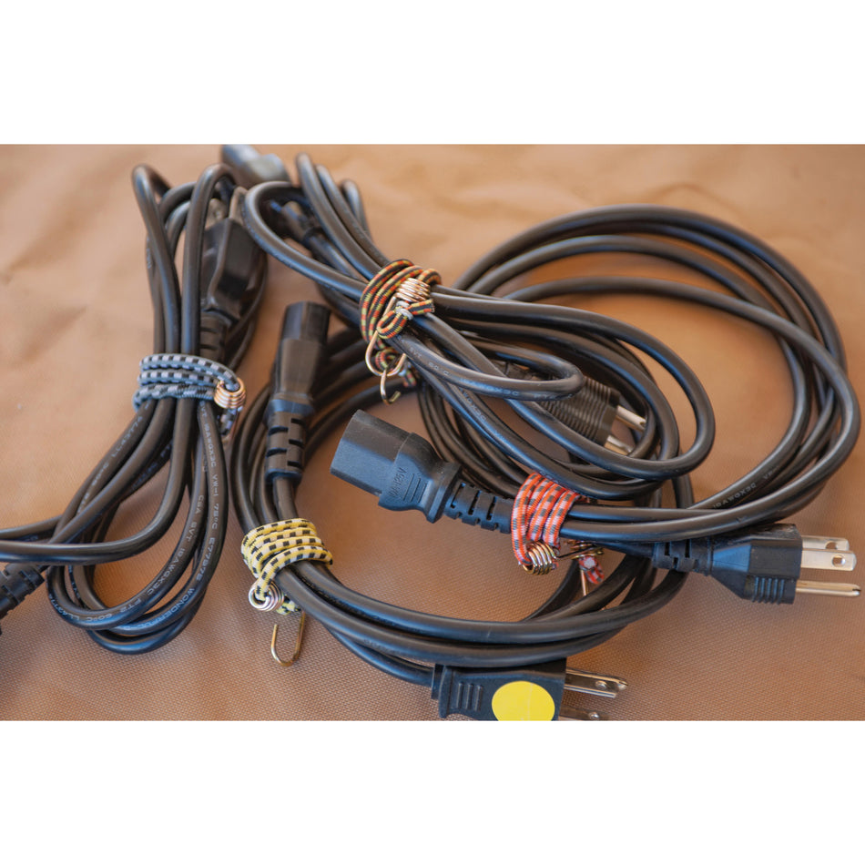 KEEPER™ 06051 General Purpose Mini Bungee Cord, Rubber Cord, Multi-Color Cord, Steel Hook, 4-Piece