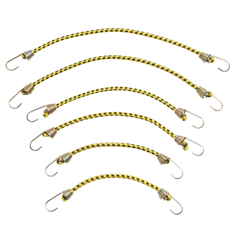 KEEPER™ 06054 General Purpose Mini Bungee Cord, Rubber Cord, Multi-Color Cord, Dichromate Steel Hook, 6-Piece