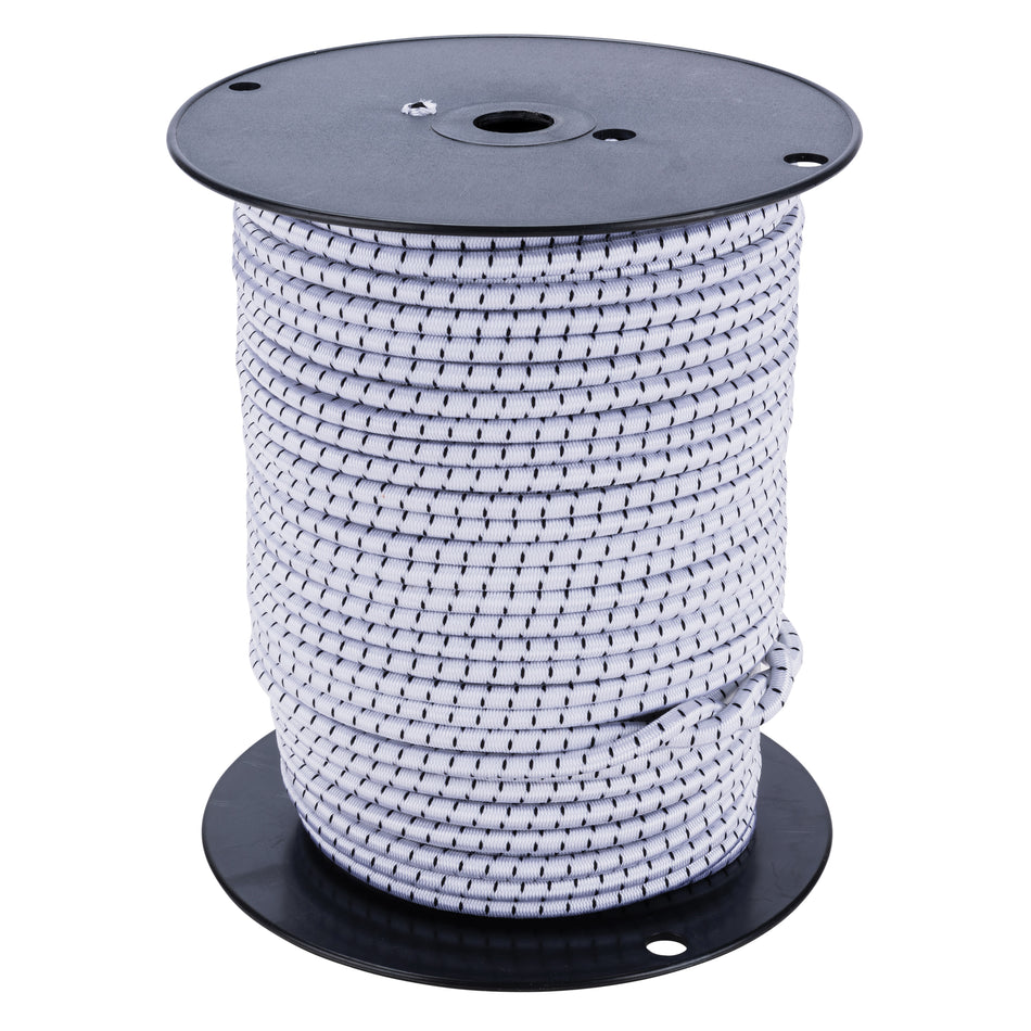 KEEPER™ 06173 Marine Grade Bungee Cord Reel, Rubber Cord, Black/White Cord