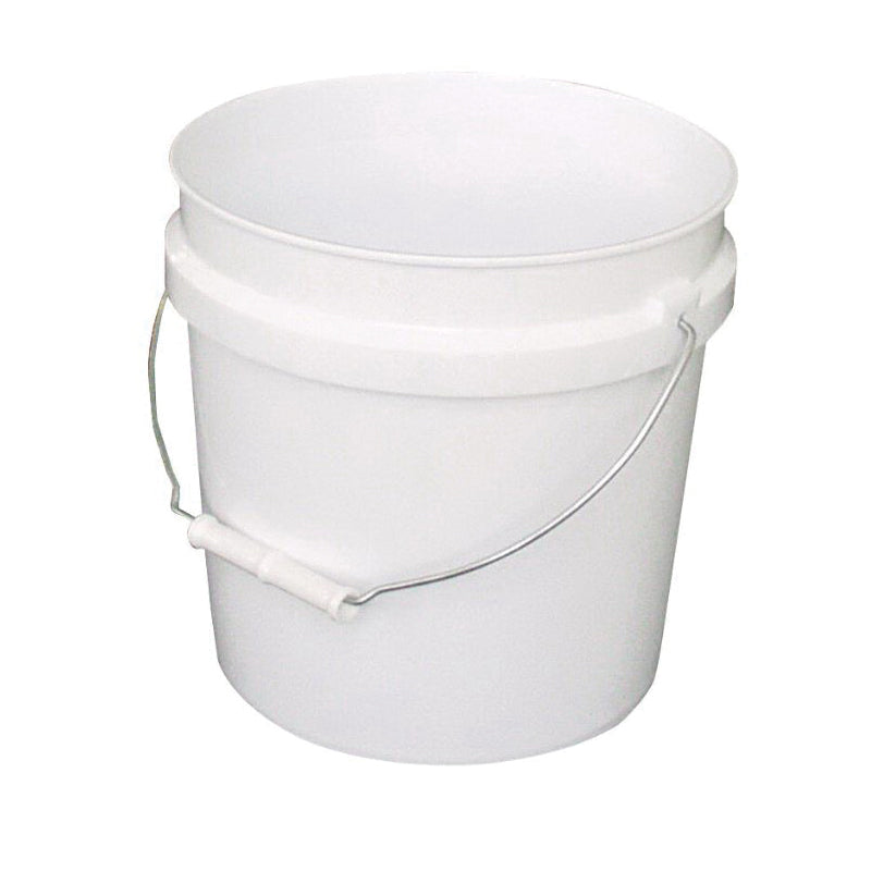 LEAKTITE® 002G01WH200 Open Head Pail, 2 gal Capacity, White, Plastic, Wire Handle