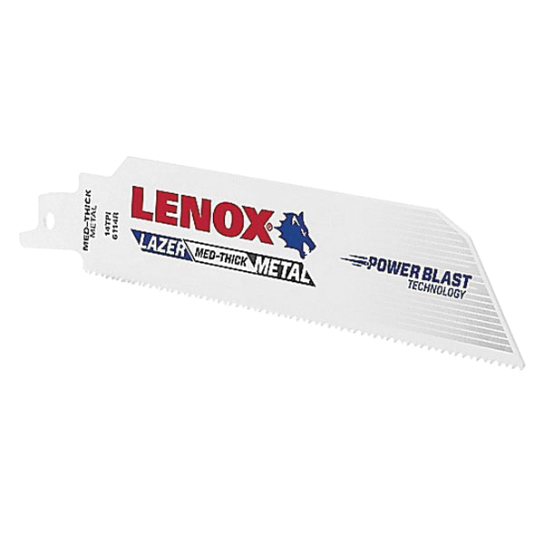 LENOX® 201789114R Lazer Reciprocating Saw Blade, 9 in L, 1 in W, 14 TPI TPI, Steel/Cobalt Cutting Edge, Bi-Metal Blade