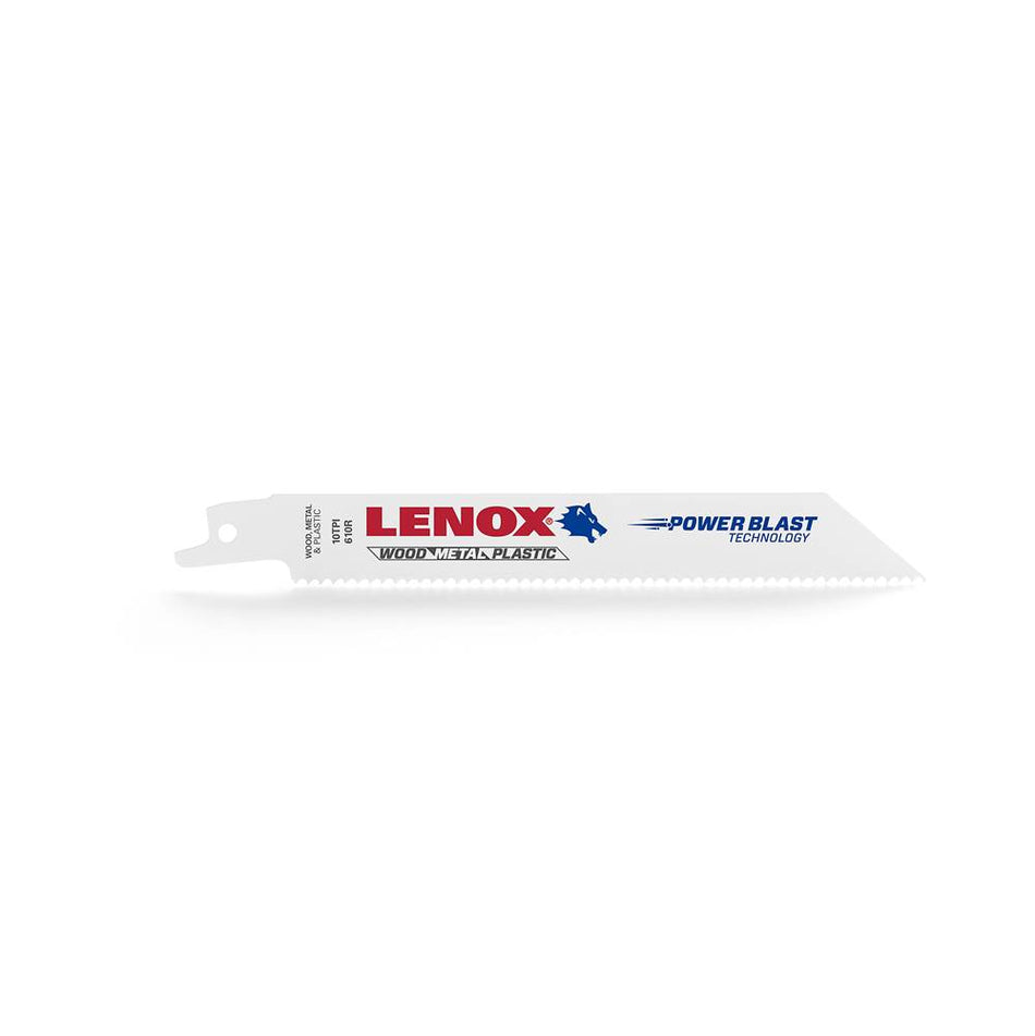 LENOX® 20561S610R Reciprocating Saw Blade, 6 in L, 3/4 in W, 10 TPI TPI, HSS Cutting Edge