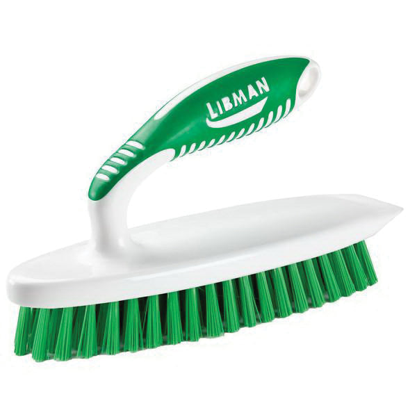 LIBMAN COMMERCIAL® 16 Easy Grip Scrub Brush, Polyethylene Terephthalate Bristle, 1 in L Trim, Rubber Handle