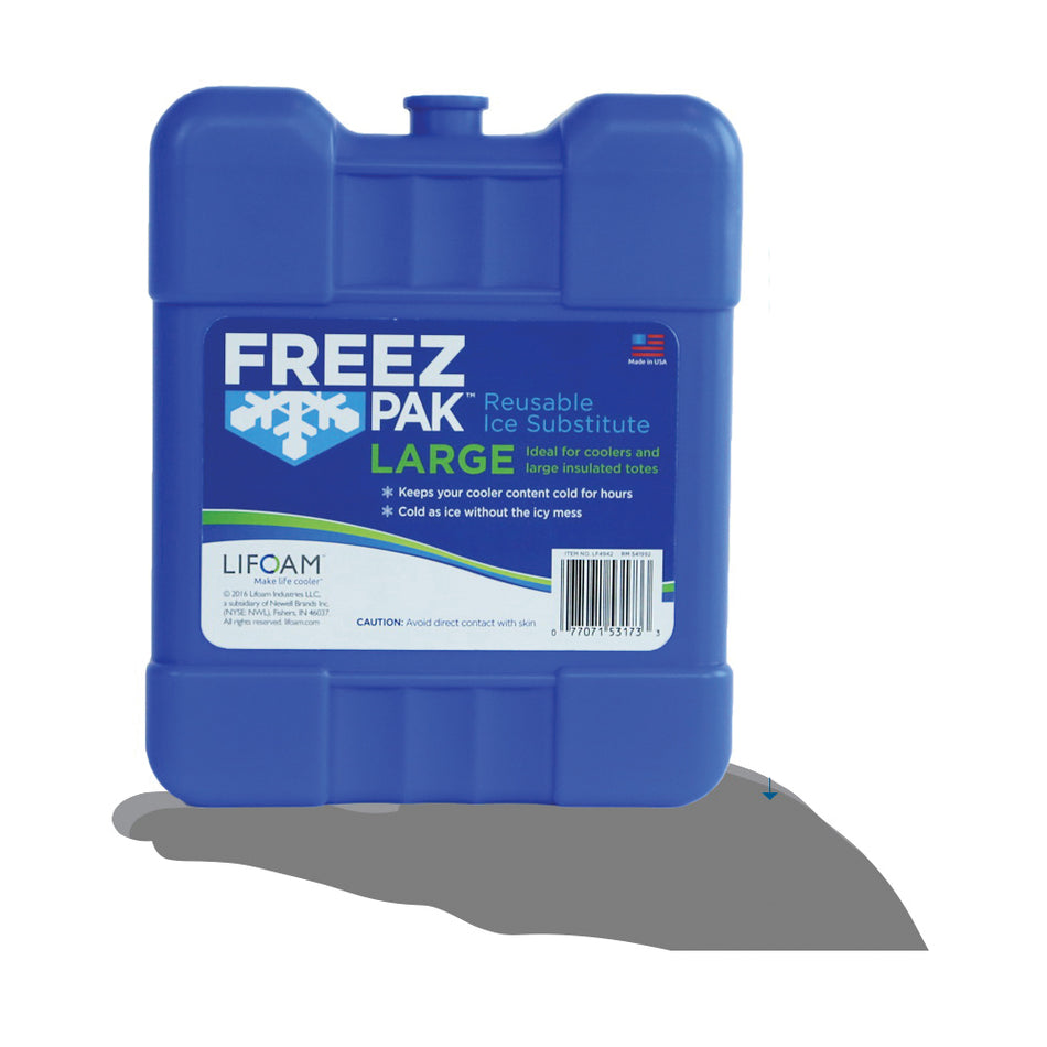 LIFOAM™ Freez Pak™ 1035041 Large Ice Pack, 7.3 in W Exterior, 7-1/2 in H Exterior, 1-1/2 in D Exterior, 42 oz Cooler