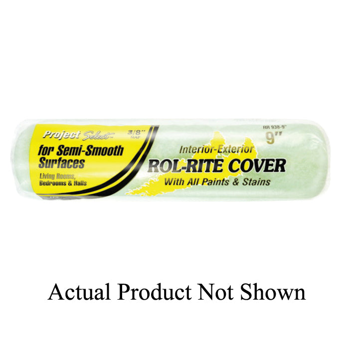 LINZER Project Select Rol-Rite RR9509 Paint Roller Cover, 1/2 in Thick Nap, Semi-Rough Surface, Knit Fabric Cover, Green