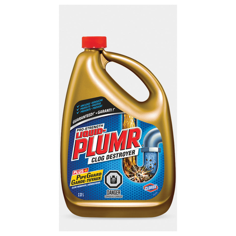 LIQUID-PLUMR® 00228 Pro-Strength Clog Destroyer, 2.37 L, Bottle, Liquid