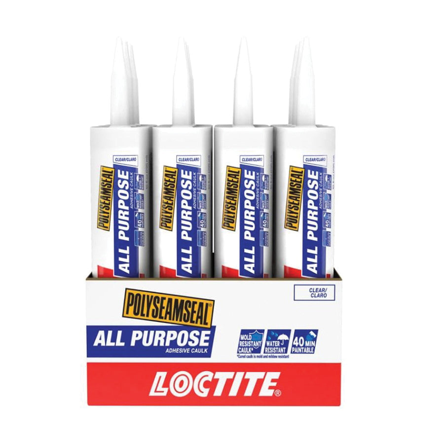 LOCTITE® POLYSEAMSEAL® 2139006 All-Purpose Adhesive Caulk, Liquid, White, Acetate, Rubber Base, 2 to 7 days Curing, Tube