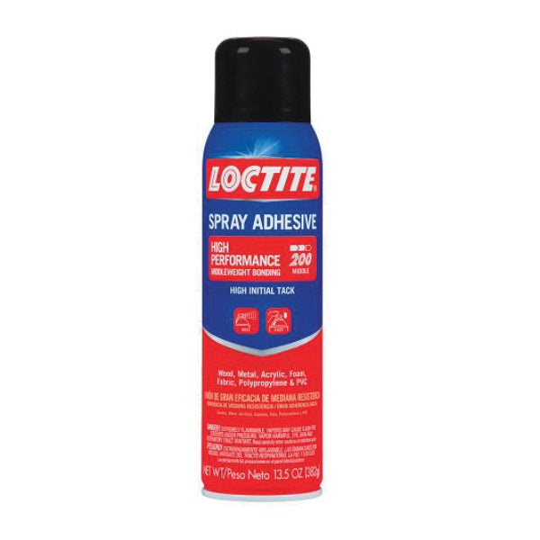 LOCTITE® 200 Series 2235317 Spray Adhesive, Aerosol, Rubber Base, Solvent, 24 hr Curing, 13.5 oz, Spray Can