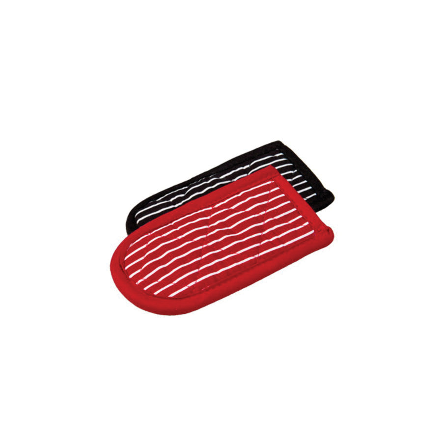 LODGE 2HH2 2-Piece Striped Hot Handle Holder, Fabric, Black/Red