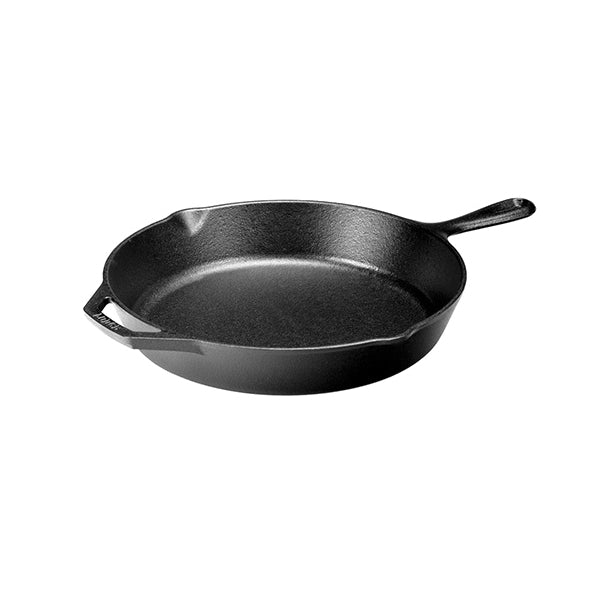 LODGE L10SK3 Skillet, 18 in L, 12.56 in W, 0.29 qt Capacity, Round, Cast Iron, Black