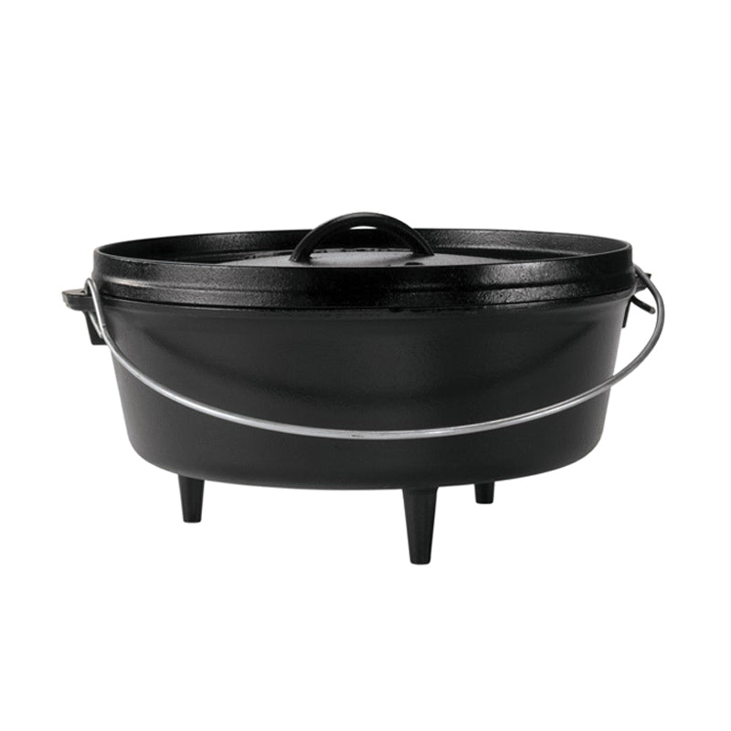 LODGE L12CO3 Camp Dutch Oven, 6 qt Capacity, Round, Bail Handle, Cast Iron, Black