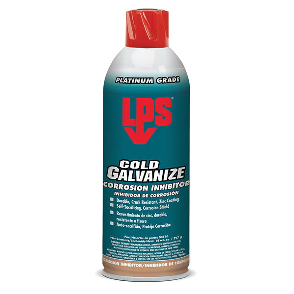 LPS® 00516 Cold Galvanize Corrosion Inhibitor, Aromatic/Hydrocarbon-Like, Light Gray/Opaque, -40 to 750 deg F, 14 oz