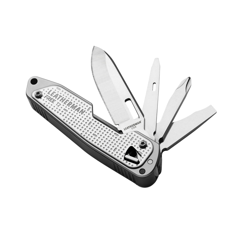 Leatherman® FREE® T2 832681 Multi-Tool, 2.2 in L Blade, Stainless Steel Blade, Nylon Handle, Stainless Steel Handle