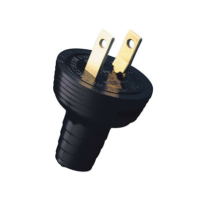 Leviton® 48642 Non-Polarized Straight Blade Plug, 125 VAC, 15 A, 2 -Pole, 2 -Wire, Black