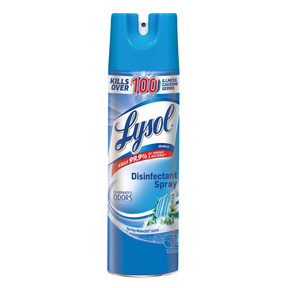 Lysol® 1920079326 Disinfectant Spray, 19 oz, Aerosol Can, Liquid, Spring Waterfall