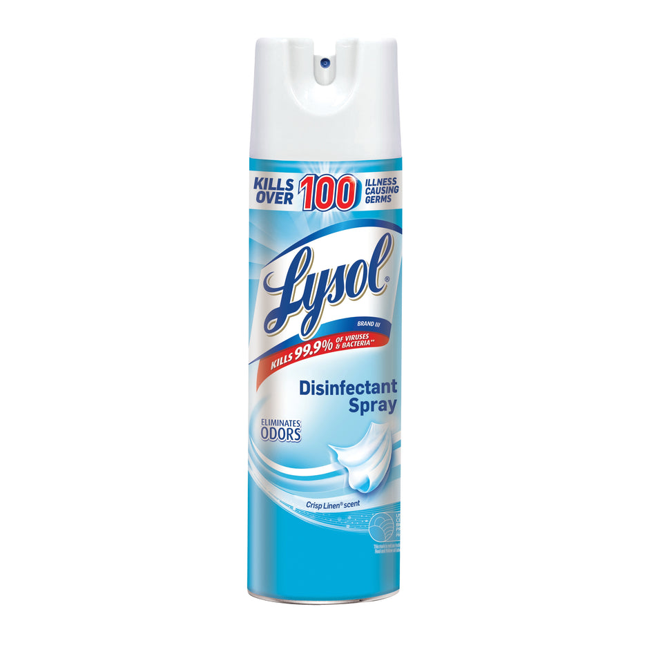 Lysol® 1920074186 Disinfectant Spray, 12.5 oz, Aerosol Can, Liquid, Crisp Linen