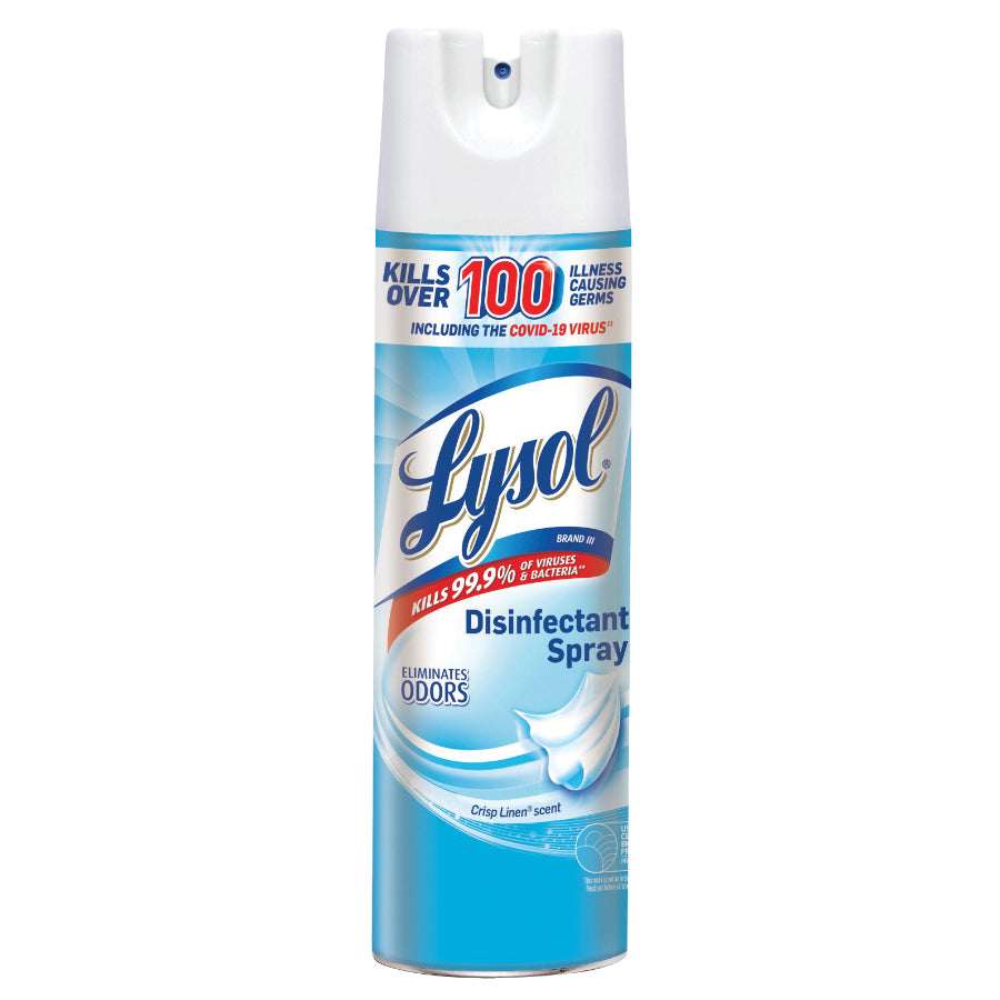 Lysol® 1920079329 Disinfectant Spray, 19 oz, Aerosol Can, Liquid, Crisp Linen