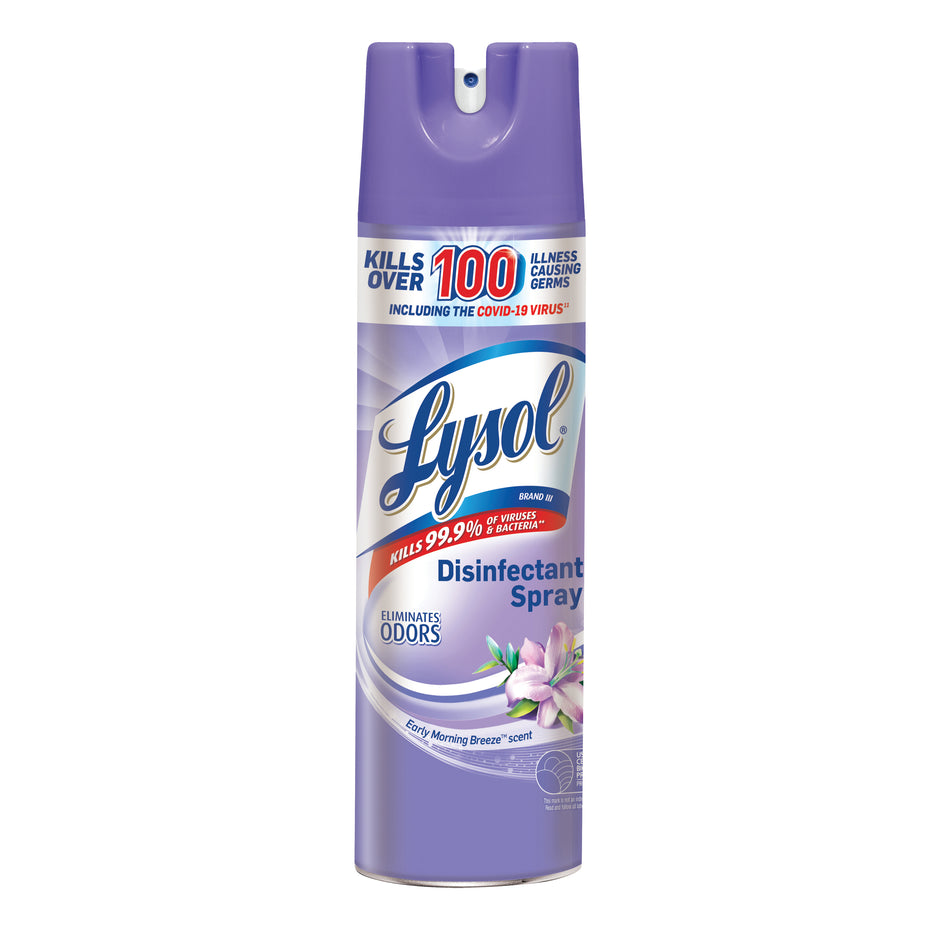 Lysol® 1920080833 Disinfectant Spray, 12.5 oz, Aerosol Can, Liquid, Early Morning Breeze