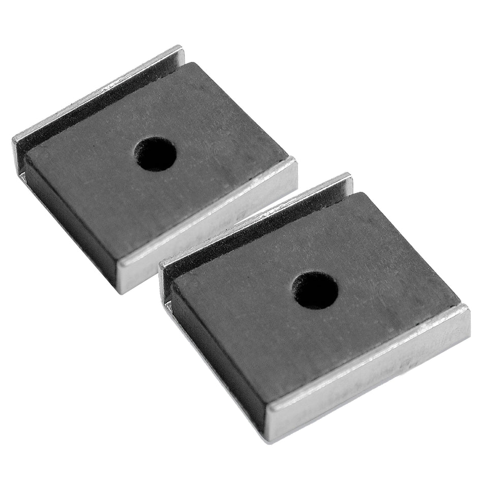 MAGNETIC SOURCE® 07220 Latch Magnet Channel, Rectangular, 7 lb Max Pull, 1/8 in Hole, 1 in L, 7/8 in W, 5 Grade