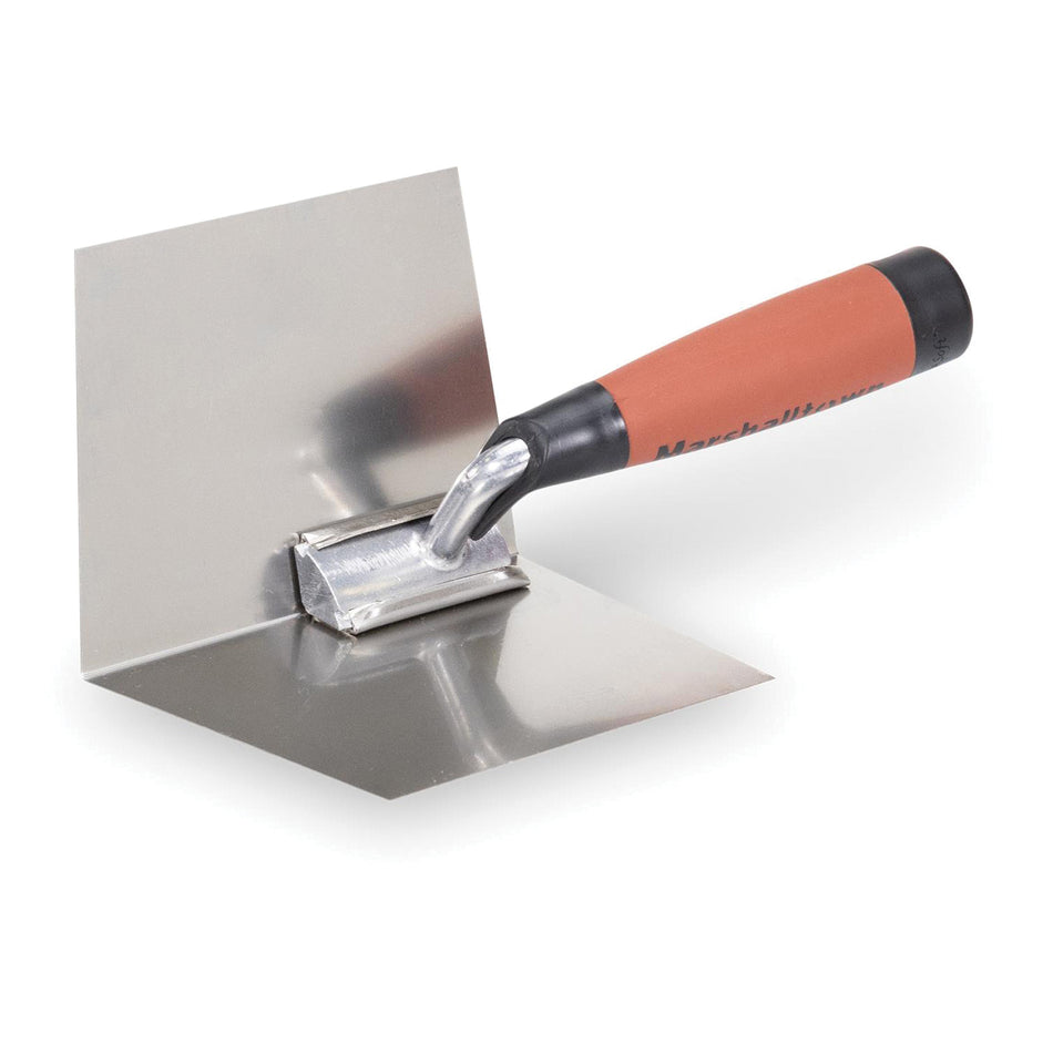 MARSHALLTOWN® 23D Corner Trowel, 4 in W Blade, 5 in L Blade, Stainless Steel Blade, DuraSoft® Handle