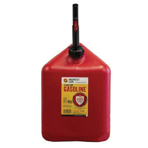 MIDWEST CAN 5610 Gasoline Can, 5 gal Capacity, HDPE, Red