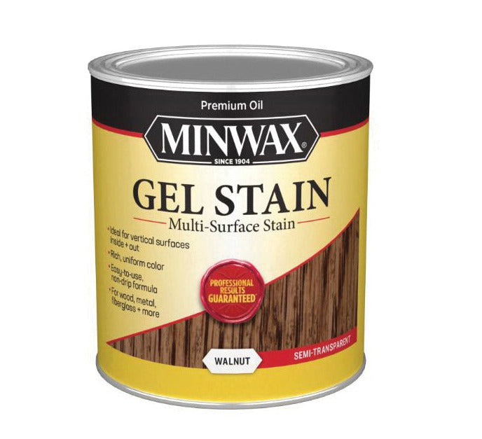 MINWAX® GEL STAIN 027426260108 Non-Drip Stain, Mineral Spirit Base, Satin, Chestnut, 550 g/L VOC, 0.5 pt