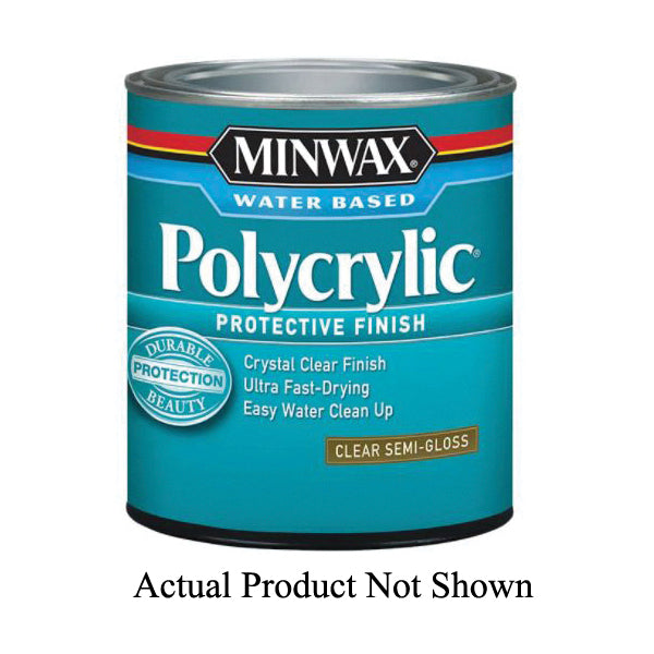 MINWAX® Polycrylic™ 65555 Protective Finish Paint, Water Base, Gloss, Clear, 275 g/L VOC, 125 sq-ft Coverage Area, 1 qt