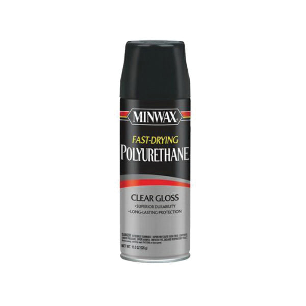 MINWAX® 33050 Fast-Drying Finish, Oil Base, Gloss, Clear, 450 g/L VOC, 125 sq-ft Coverage Area, 11.5 oz, Aerosol Can