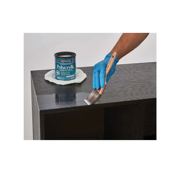 MINWAX® Polycrylic™ 65555 Protective Finish Paint, Water Base, Gloss, Clear, 275 g/L VOC, 125 sq-ft Coverage Area, 1 qt