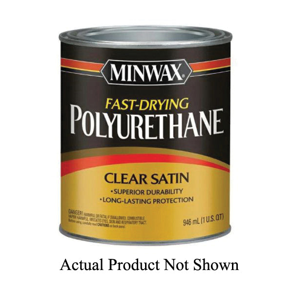 MINWAX® 23000 Fast-Drying Polyurethane Paint, Oil Base, Gloss, Clear, 504 g/L VOC, 125 sq-ft Coverage Area, 1/2 pt, Can