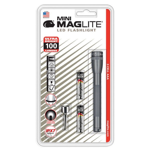 Mag Instrument SP32096 Flashlight, LED Bulb, 100 Lumens Lumens, 99 m Beam Distance, Alkaline Battery, 2 -Battery