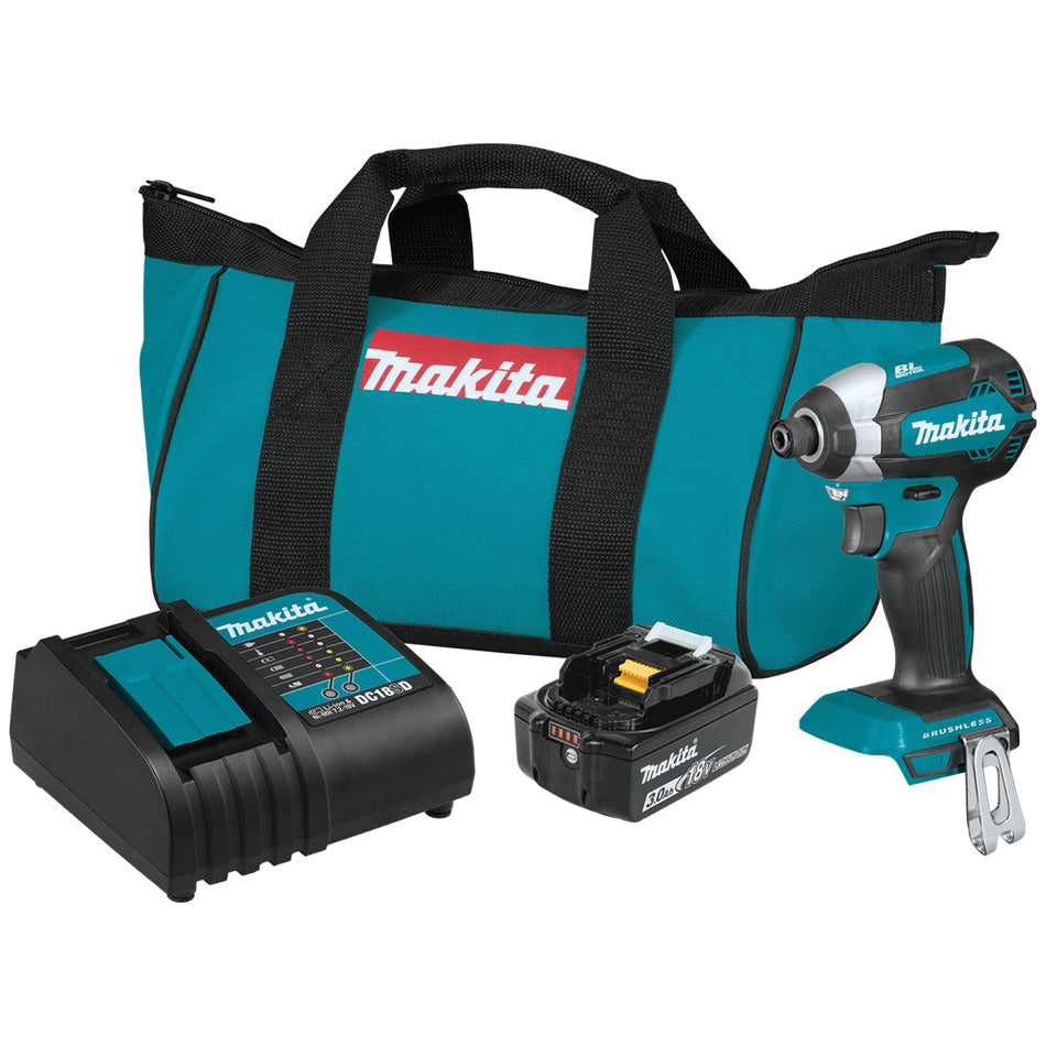 Makita® 18V LXT® 2008095 Cordless Impact Driver Kit, Tool/Kit: Kit, 1/4 in Drive, Hex Drive, 1500 in-lb, 0 to 3600 ipm