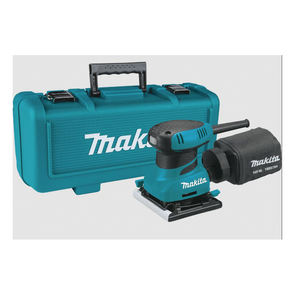 Makita® BO4556K 1/4 Sheet Finishing Sander, Tool/Kit: Tool, 4-1/2 x 4 in Pad, 14000 opm Orbits per Minute, 5-1/8 in OAL