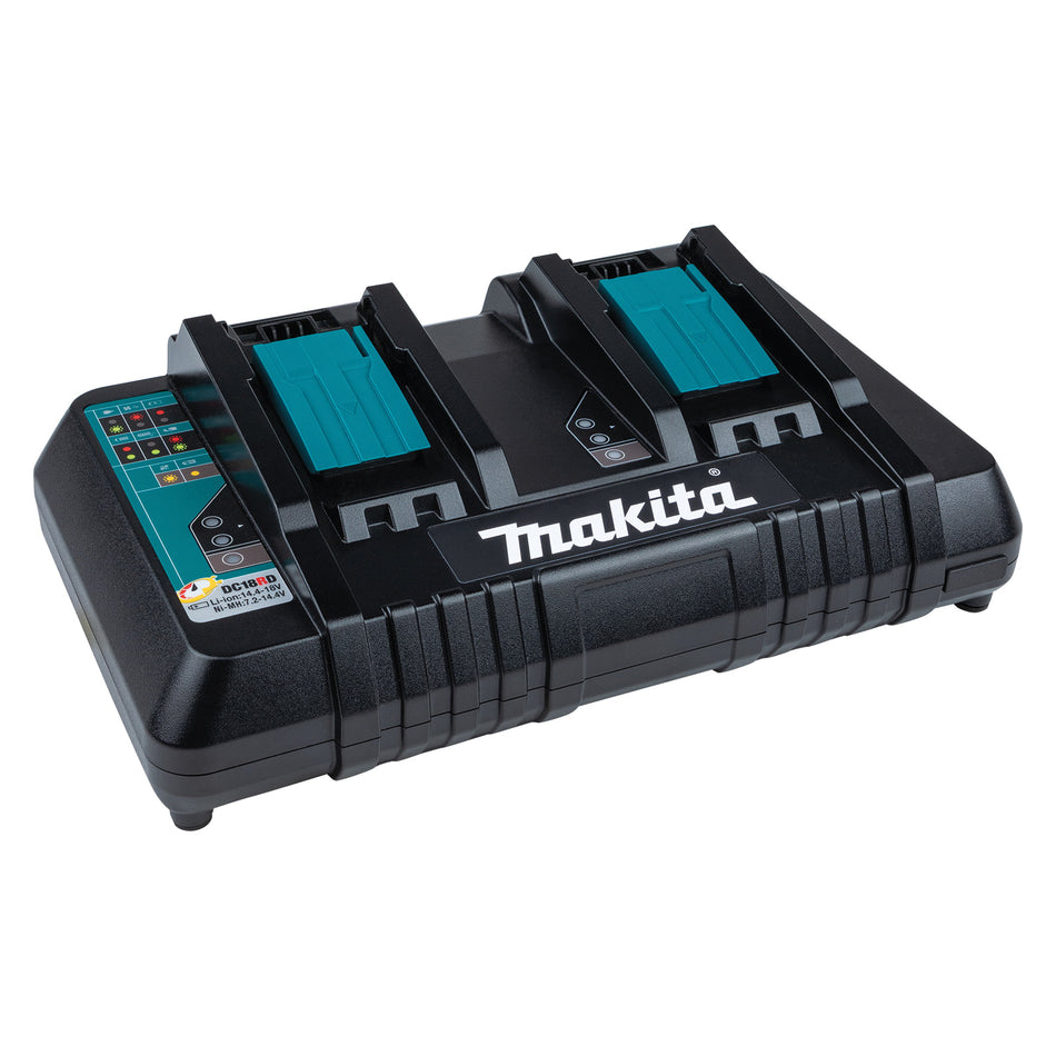 Makita® DC18RD Rapid Optimum Charger, 120 VAC, 1.5 Ah, 2 Ah, 3 Ah, 4 Ah, 5 Ah, 6 Ah Battery Capacity, 18 VDC Battery