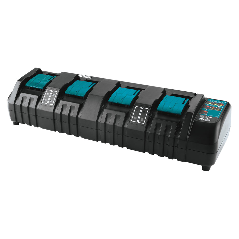 Makita® DC18SF Battery Charger, 120 VAC, 1.5 Ah, 2 Ah, 3 Ah, 4 Ah, 5 Ah, 6 Ah Battery Capacity, 18 VDC Battery, 4-Port