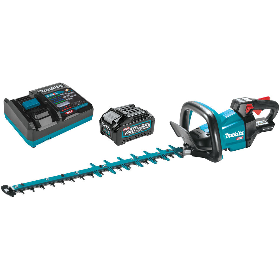 Makita® XGT® GHU02M1 Cordless Hedge Trimmer Kit, Double-Sided Dual Action Blade, 24 in L Blade, 40 V, 4 Ah, 44 in OAL