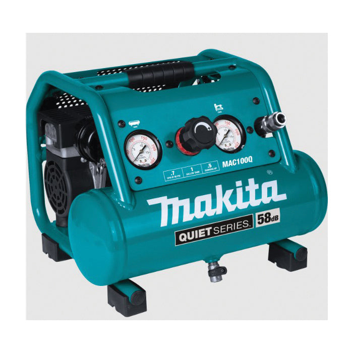 Makita® Quiet Series MAC100Q Electric Air Compressor, 1 gal Tank, 1/2 hp, 120 V, 135 psi Pressure, 1.2 cfm