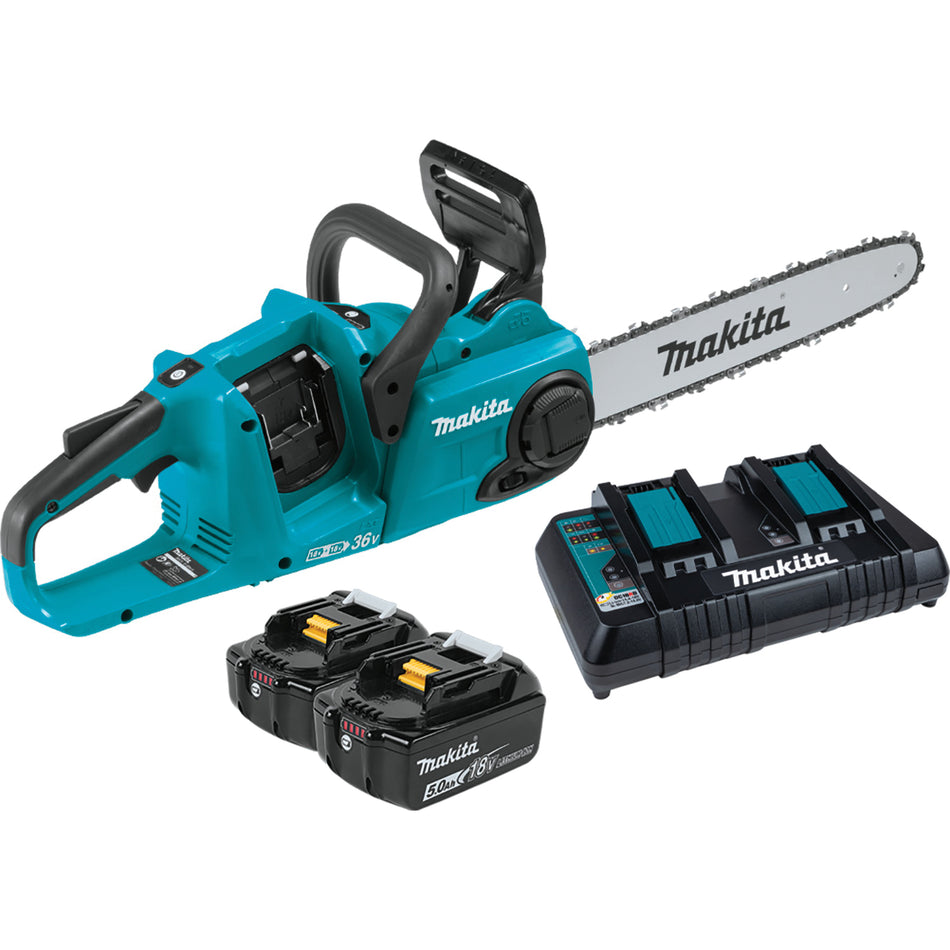 Makita® XCU03PT Chainsaw Kit, Tool/Kit: Kit, 14 in L Bar, 36 V, Lithium-Ion Battery, 5 Ah, 30-1/2 in OAL