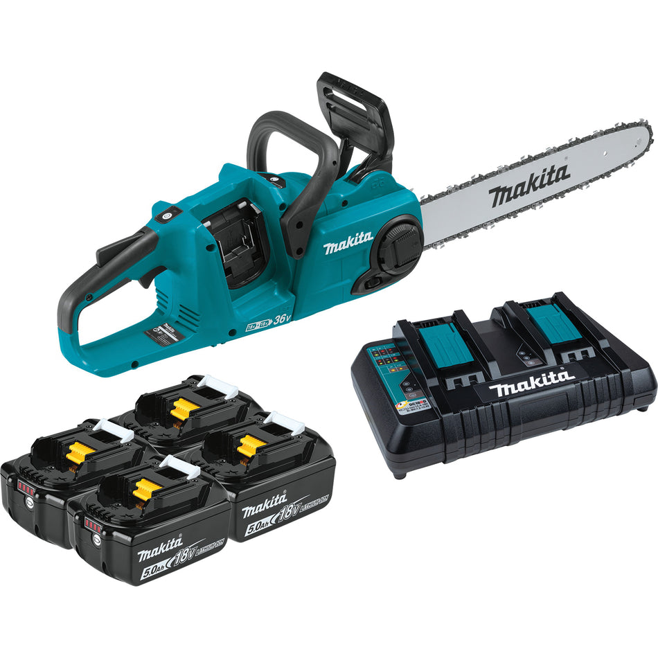 Makita® XCU04PT1 Chainsaw Kit, Tool/Kit: Kit, 16 in L Bar, 36 V, Lithium-Ion Battery, 5 Ah