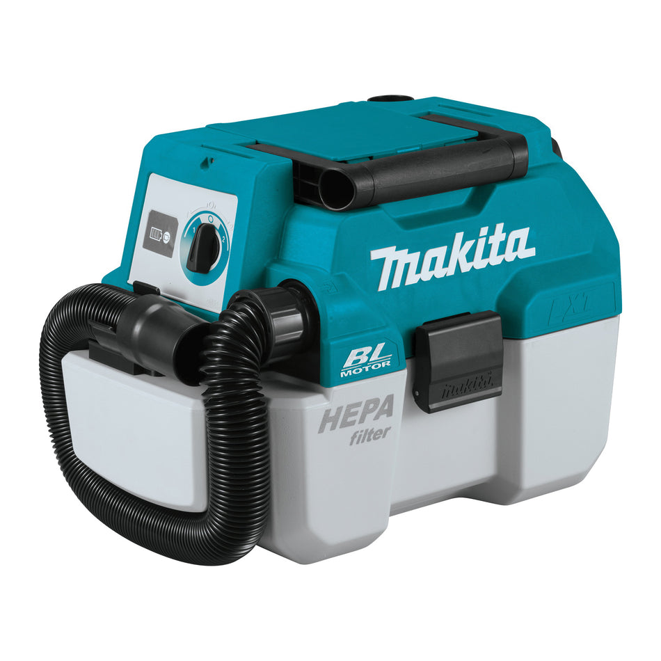 Makita® 18V LXT® XCV11Z Cordless Portable Wet/Dry Dust Extractor/Vacuum, 18 V Power Supply, 2 gal Vacuum