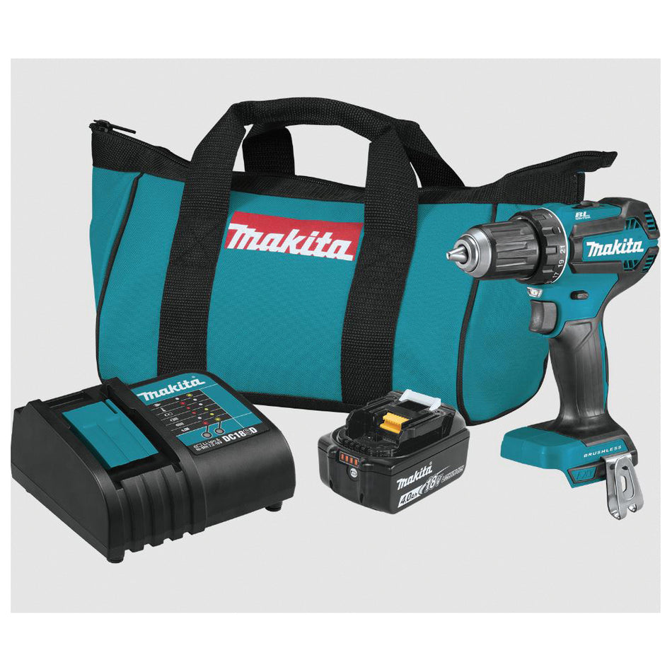 Makita® XFD13SM1 Cordless Drill Driver Set, Tool/Kit: Kit, 440 in-lb, 18 V, Lithium-Ion Battery, 4 Ah, 6-5/8 in OAL