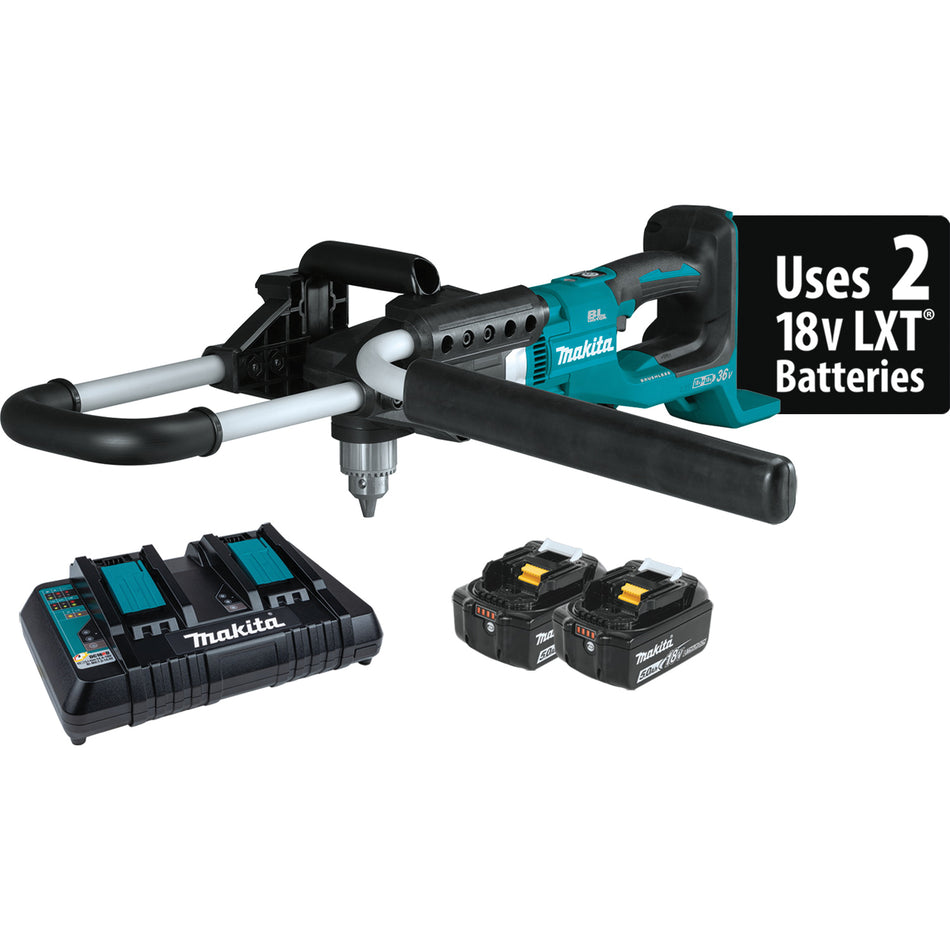 Makita® XGD01PT Brushless Earth Auger Kit, 36 V, Lithium-Ion Battery, 350 rpm, 1400 rpm Speed, 33 in OAL