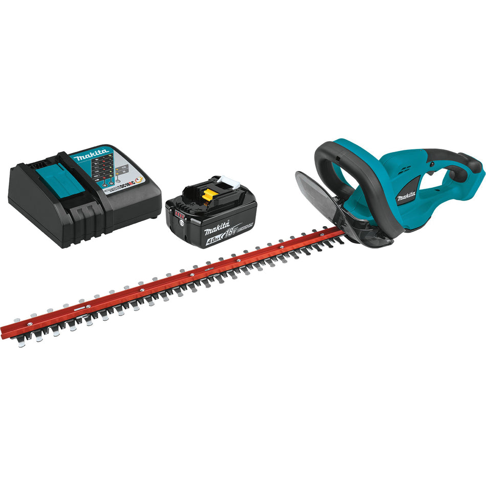 Makita® 18V LXT® XHU02M1 Cordless Hedge Trimmer Kit, Double-Sided Dual Action Blade, 22 in L Blade, 18 V, 4 Ah