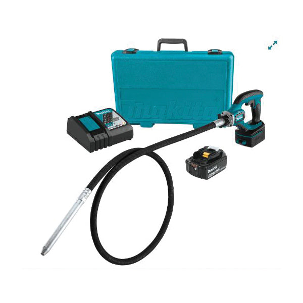 Makita® LXT® XRV02T Brushed Cordless Concrete Vibrator Kit, Tool/Kit: Kit, 96 in L Shaft, 1 in Dia x 8-11/16 in L Head